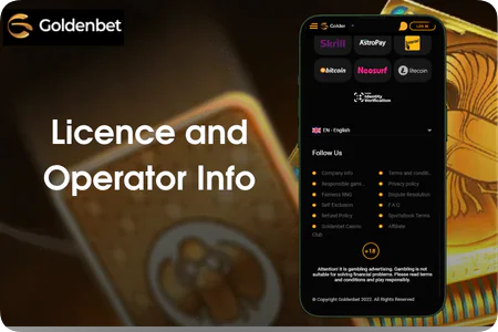 Licence and Operator Info Goldenbet